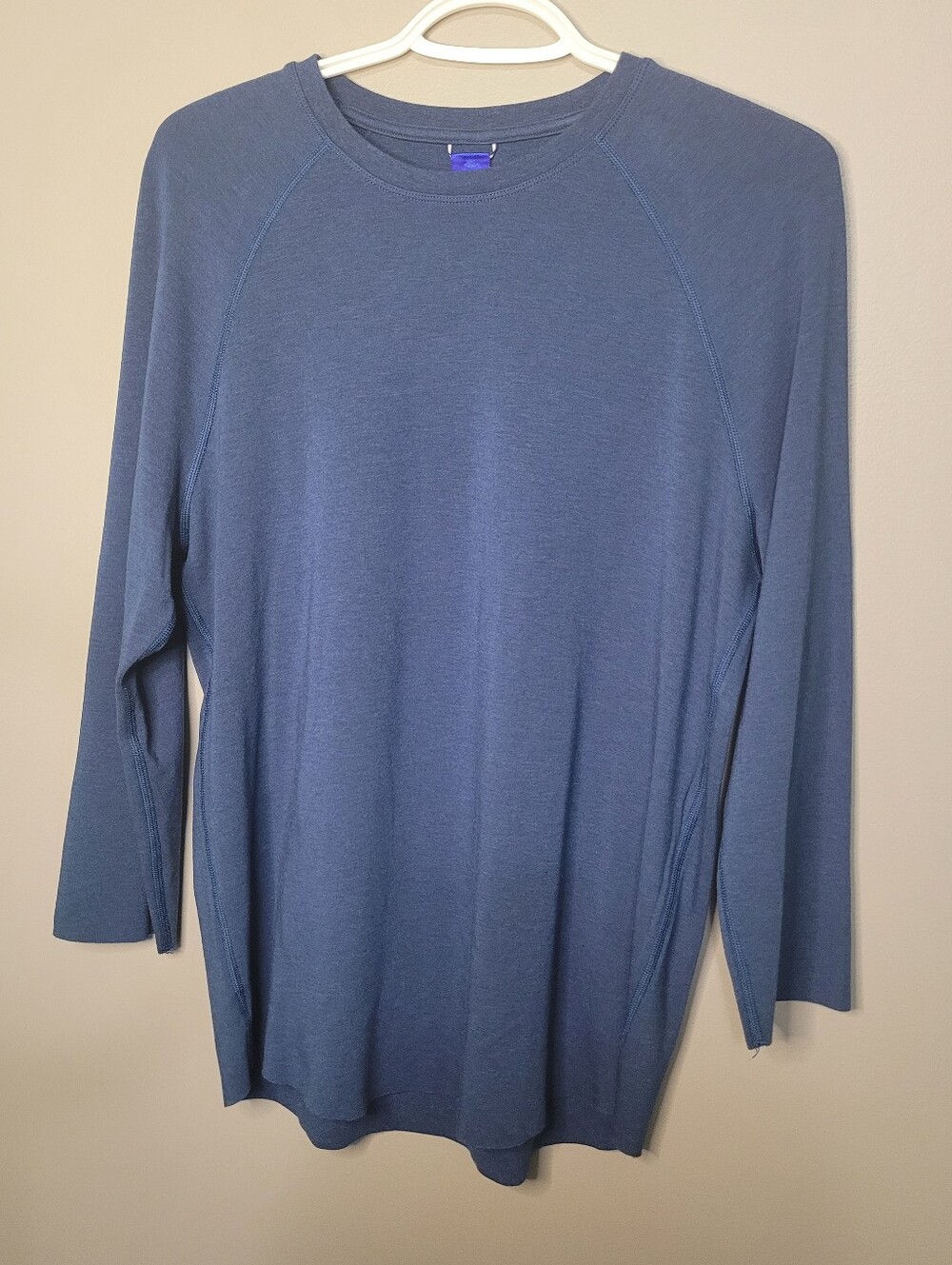 Kit And Ace Henley Tee Raw Hem Oversized Blue XS Casual